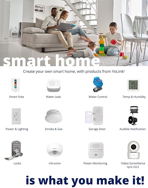 YoLink Smart Home Starter Kit: Smart Plugs with Energy Monitoring & Hub Kit, 2 Smart Outlet, Compatible with Alexa, Google, IFTTT, 1/4 Mile World's Longest Range