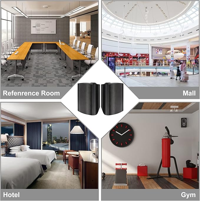 Herdio 5.25 Inches Passive Outdoor Speakers Wired Waterproof, 300 Watts Wall Mount Speakers All Weather for Patio Indoor Deck Countryard (1 Pair, Black)