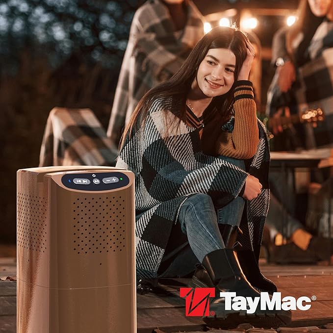 TayMac Bronze Bluetooth Speaker Slide Cover PPSPZ for ParkPost Outdoor Power Enclosure (Required), Wireless Speaker with Built-in Slot for Mobile Device, Outdoor Bluetooth 5.2