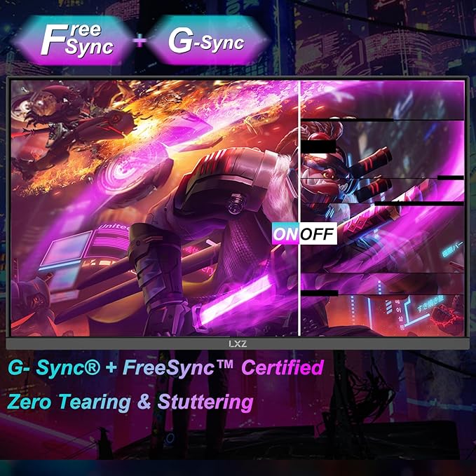 LXZ 27 Inch 4K Monitor with Built-in Speaker, 60Hz UHD Gaming Monitor, Adaptive-Sync, VA Panel, 2X HDMI 2.0, 2X DP 1.4, VESA Mountable