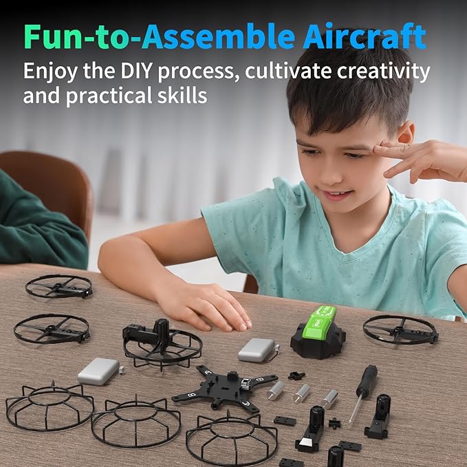 LE-IDEA Detachable Drone with Fun Competitive Mode, IDEA9 Mini Drone with Headless Mode 360° Flips, RC Quadcopter With 2 Batteries, Assembling Educational Aircraft Easy to fly for Beginners