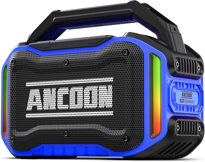 Speakers Bluetooth Wireless: 80W(Peak) Loud Speaker with Bass, 20H Playtime, IPX6 Waterproof, Large Jobsite Speakers for Work, Outdoor, Workshop, Garage, Portable Speaker with TWS (Blue)