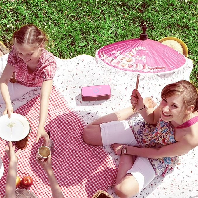 DOSS SoundBox Touch Wireless Bluetooth Speaker with 12W HD Sound and Bass, IPX5 Water-Resistant, 20H Playtime, Handsfree, Portable for Office, Home, Outdoor, Travel-Pink