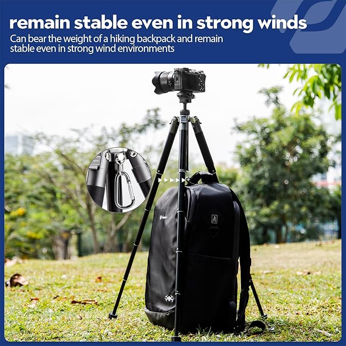 Fotopro Mini Tripod with Ball Head Phone Mount Detachable Selfie Stick Folded only 8.6" Max Load up to 6.6 lbs FY-810 Black