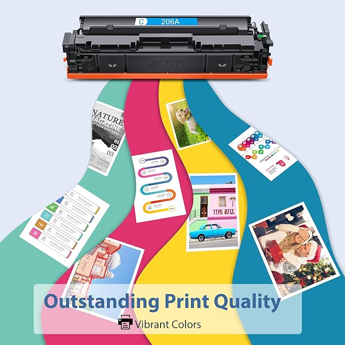 206A Toner Cartridges 8 Pack M283fdw M283cdw Toner Compatible for HP 206A 206X Set for HP Color Laser jet Pro M255dw M255nw MFP M283fdw M283cdw M282nw M283fdn Printer(2Black/2Cyan/2Yellow/2Magenta)