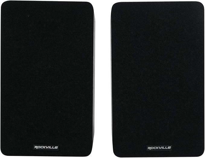 Rockville Pair RockShelf 58B V2 360W Black 5.25" Bookshelf Speakers/8 Ohm, Kevlar Woofers, Silk Dome Tweeters, Wall-Mountable, for Home Theater and Music Enthusiasts
