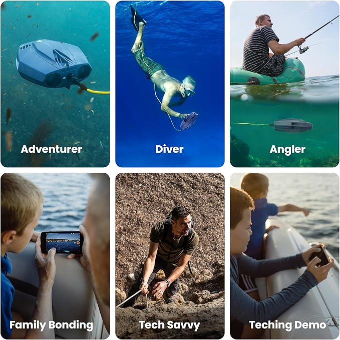 CHASING DORY Underwater Drone - Palm-Sized 1080p Full HD Underwater Drone with Camera for Real Time Viewing, APP Remote Control (Purple)