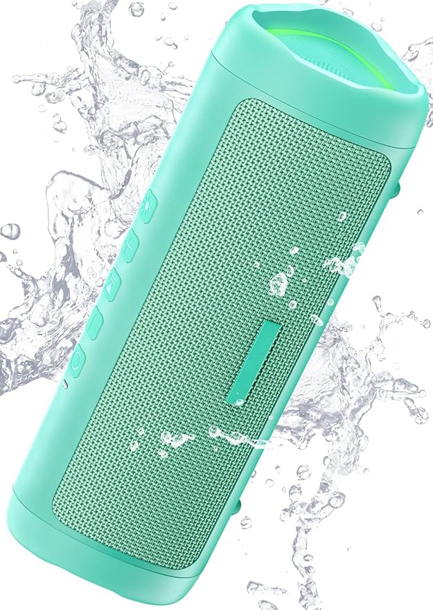 Bluetooth Speaker with HD Sound, Portable Wireless, IPX5 Waterproof, Up to 20H Playtime, TWS Pairing, BT5.3, for Home/Party/Outdoor/Beach, Stocking Stuffers, White Elephant Gifts for Adults (Teal)