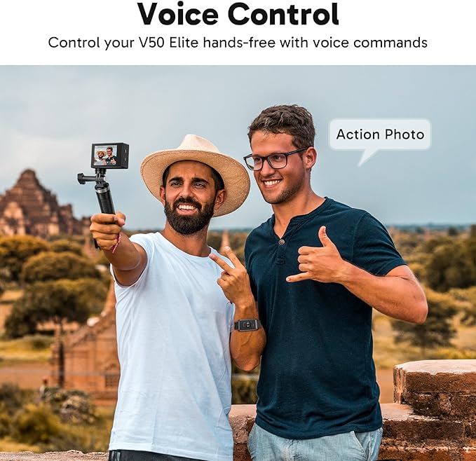 AKASO V50 Elite 4K60fps Touch Screen WiFi Action Camera Voice Control EIS 131 feet Waterproof Camera 8X Zoom Remote Control