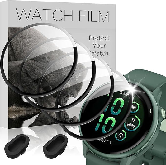 4 Pack Compatible with Garmin Vivoactive 6 Screen Protector PMMA for Garmin Vivoactive 6 Screen Protector Cover Precise Fit,Scratch Resistance