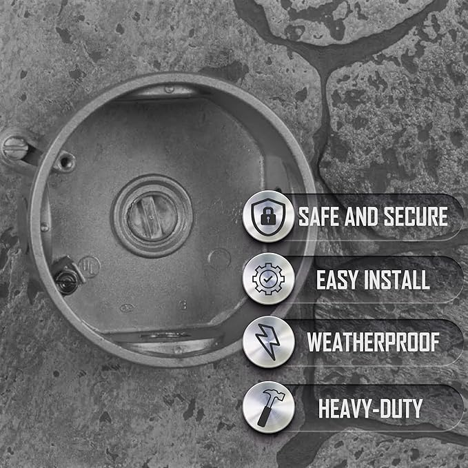 TayMac RB550S Weatherproof Box, Round - (5) 1/2-Inch Outlets, Gray