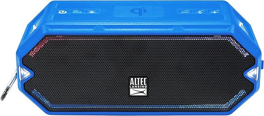 Altec Lansing - HydraBlast Wireless Portable Bluetooth Speaker, IP67 Waterproof for Parties, USB C Rechargeable Outdoor Speakers with Built in Phone Charger and LED Lights, 20 Hour Playtime