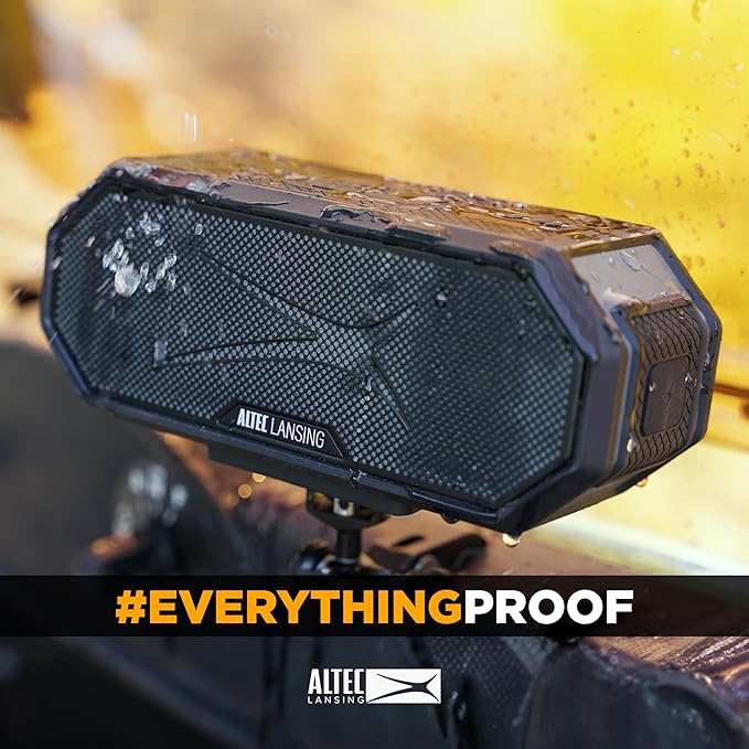 Altec Lansing Loud Portable Speakers Bluetooth Wireless Waterproof - MultiColor LED, 20 Hour Playtime, Mount Included | HydraBLAST 2.0 Magnetic Bluetooth Speaker for Travel, Home and Outdoor Adventure