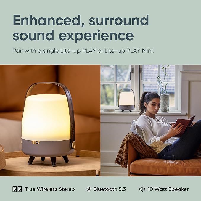 Adesso Kooduu Bluetooth Speaker Lamp – Cordless, Rechargeable Speaker & Lamp for Indoor/Outdoor Use, Ocean