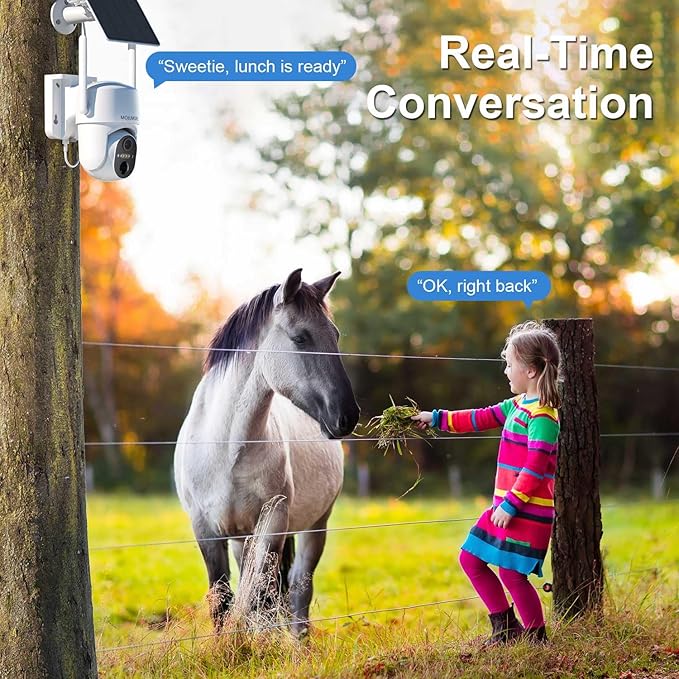 4G LTE Cellular Security Cameras Wireless Outdoor, No WiFi Security Camera, Solar Outdoor Camera Wireless, Smart Human Detection with SIM Card, Color Night Vision (2 Pack)