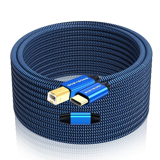 50ft USB C to USB B Printer Cable - Active, High Speed, Compatible with Printers, Scanners, Audio Devices