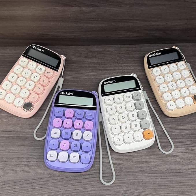 Calculators, Benkaim Desktop Calculator, Basic Standard Calculator, 10 Digit Large LCD Display Big Button Calculator, Purple Cute Desk Accessories for School, Office and Business Use (Purple)