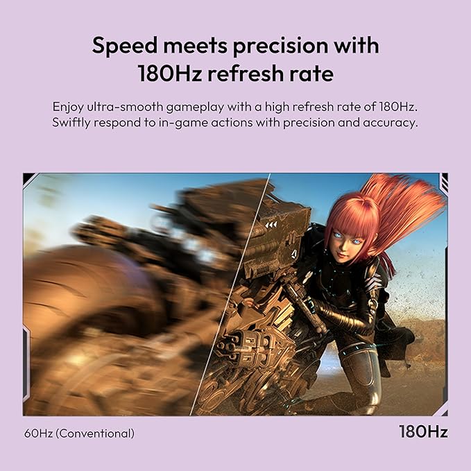 Pixio PX278 Wave Purple 27 inch 180Hz Refresh Rate QHD 1440p Resolution Fast IPS Panel 1ms GTG Response Time Purple Gaming Monitor with Adaptive Sync