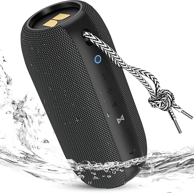 Monster S320 Bluetooth Speaker, 40W True Wireless,360° Stereo Sound Effect,IPX7 Waterproof, 32 Hour Playing Time,Suitable for Outdoor Portable Speaker (Black).