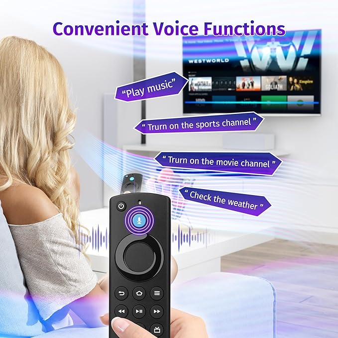 yalanle Replacement Voice Remote Control Fit for AMZ Smart TVs Stick/TV Cube，Stick 4K/4K Max(1st / 2nd Gen), Stick HD/Lite, Smart TV 3rd Gen,and for Insignia-Toshiba-Pioneer-Smart TV