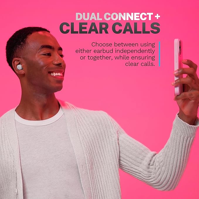 JLab Go Air Pop+ True Wireless Earbuds, in Ear Headphones, Bluetooth Earphones, 35H Playtime Ear Buds, Bluetooth Earbuds with Microphone, USB-C Charging Case, Dual Connect, EQ3 Sound, Cloud White