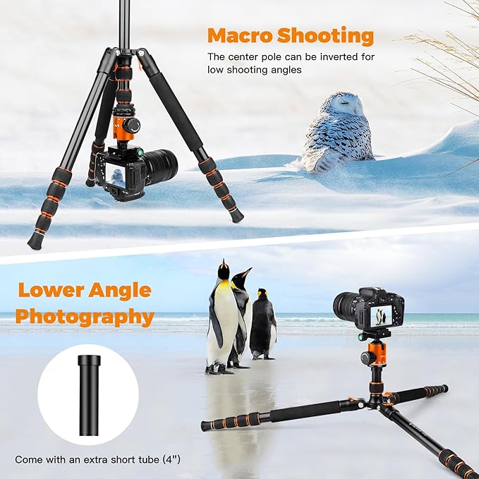 Victiv 80" Camera Tripod, Aluminum Heavy Duty Tripod Stand with 360° Ball Head, Camera Tripods & Monopods with Carry Bag, Suitable for Canon Nikon Binoculars Spotting Scope Telescope