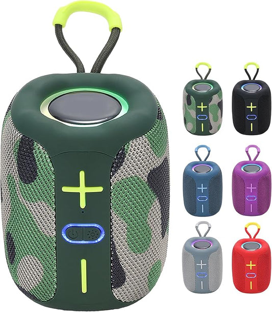 2025 Vibin Wireless Speaker, Colorful RGB Lighting, Bluetooth 5.0 High-Volume Stereo Sound, Dustproof and Waterproof, Easy to Ccarry, for Home, Outdoor Gatherings, and Camping (Camouflage)