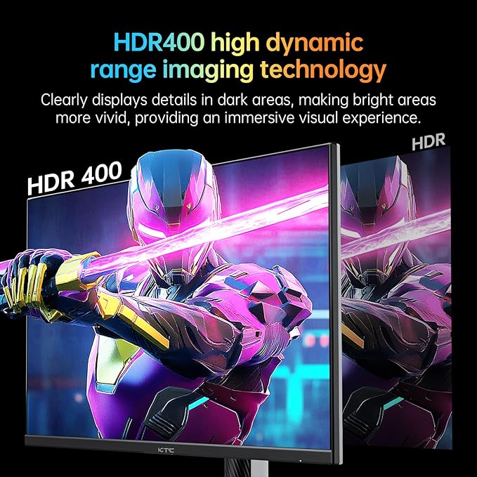 KTC Monitor 27-inch White Gaming Monitor WQHD (2560x1440) Fast IPS, 300Hz (Supports 320Hz via Overclocking) 1ms 144% sRGB High Brightness 450cd/㎡, Low Blue Light, Flicker-Free, 2 x HDMI, 1 x DP H27E6