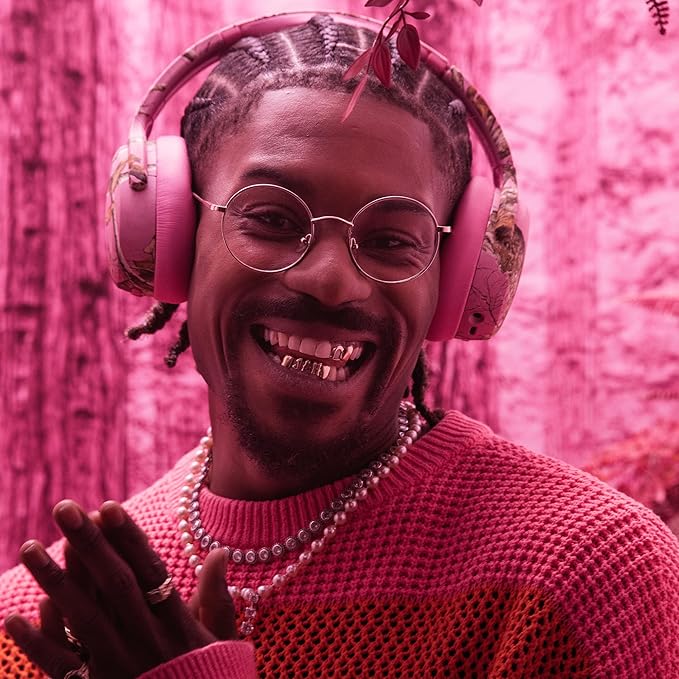 Skullcandy Crusher ANC 2 Wireless Over-Ear Bluetooth Headphones with Multi-Sensory Bass, Active Noise Cancelling, Up to 60 Hours Battery, Microphone for iPhone Android - Realtree Edge Colors White