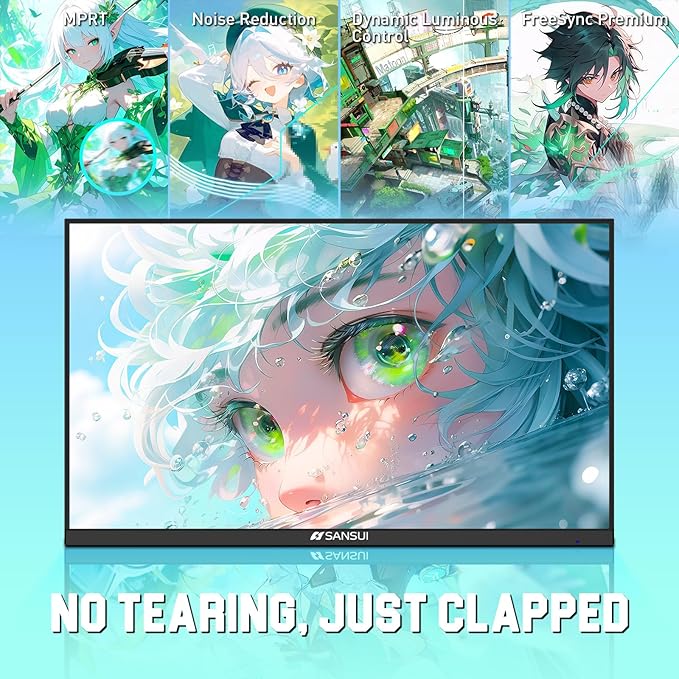 SANSUI 27 inch WQHD 200Hz 180Hz Gaming Monitor 2560×1440P-AMD FreeSync 1ms DCI-P3 95% Fast IPS Computer Monitor,Height Adjustable Vertical/Horizontal Rotating, 2×DisplayPort/HDMI 丨HDR丨Low Motion Blur