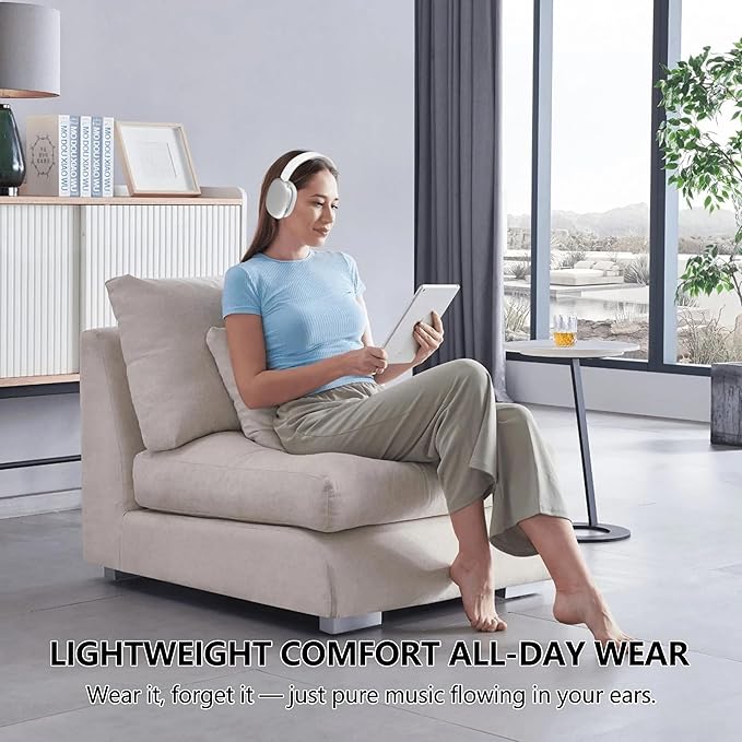 Active Noise Cancelling Headphones,Wireless Bluetooth Over Ear Headphones,Hi-Res Audio,70H Playtime,Lightweight Foldable Comfort Soft Earpads Headset for Gym,Travel,iOS/Android-Silver