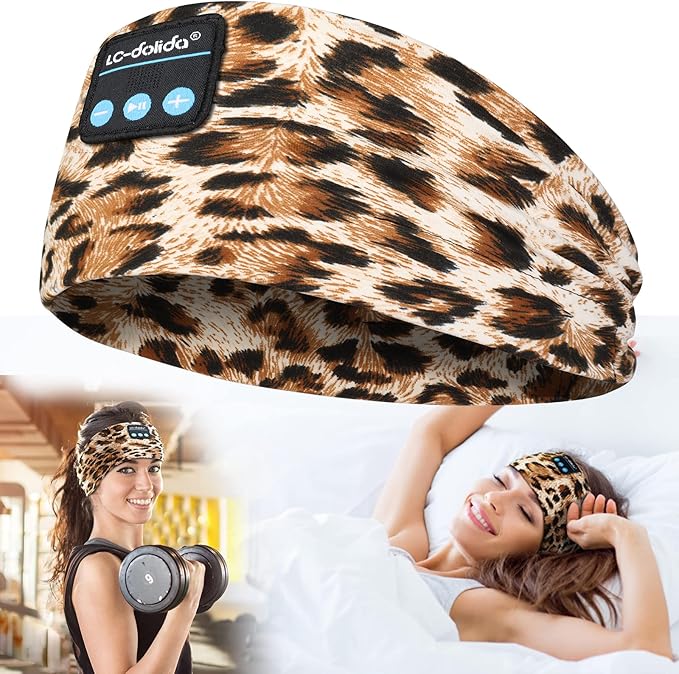 LC-dolida Sleep Headphones Bluetooth, Sleep Headphones Sleep with Thin HD Stereo Speakers Perfect for Side Sleepers, Sport, Yoga, Travel Best Gift Ideas Perfect for Sports