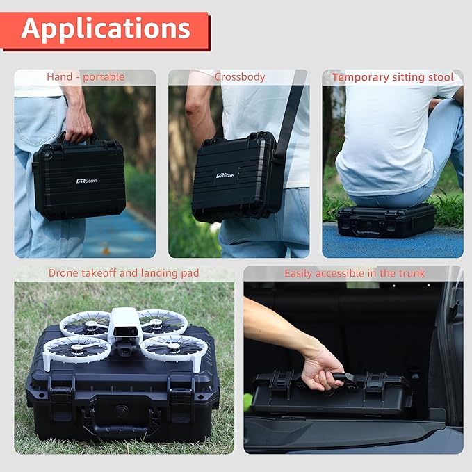 Travel Hard Case for DJI Flip, Fly More Combo | Holds Up to 7 Batteries, Fits Drone, DJI RC 2 / RC-N2 Remote Controller, Charging Hub & Accessories | IP67 Waterproof, Shockproof, Dustproof