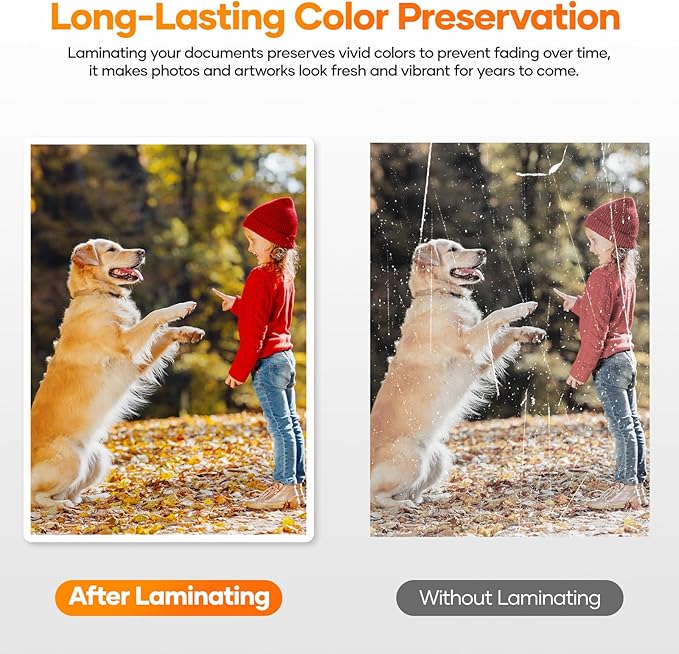 A4 Laminating Pouches, 8.5 x 11.9 Inch (216×303mm) 80 Mic, 50 Pack, Clear Thermal Laminating Sheets for Standard Laminators, Letter, Photo