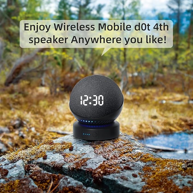 Battery Base for Do/t 4th & 5th Generation Portable Do/t 5TH Gen and Nest WiFi Battery Base Stand, Not Including The Speaker (Black)