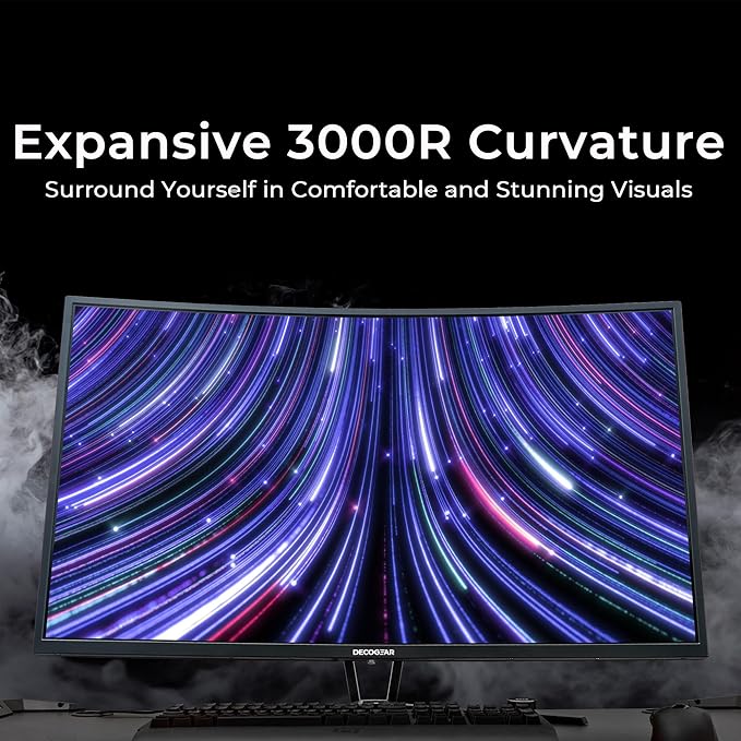 Deco Gear 39" Curved Widescreen Gaming Monitor | 2560x1440 | 1ms MPRT | 165 Hz | 16:9 | HDR400 | 4000:1 | 1 x HDMI | 1 x DisplayPort