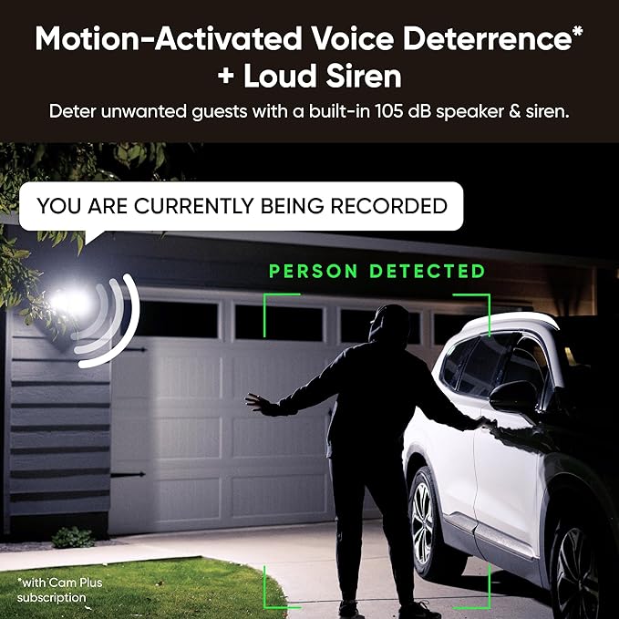 WYZE Floodlight Camera v2, Security Camera Outdoor, 2K HD with Color Night Vision, 2800-Lumen LEDs, 160° Wide View, 105dB Siren, Works with Alexa & Google Assistant, Wired, Free Expert Support