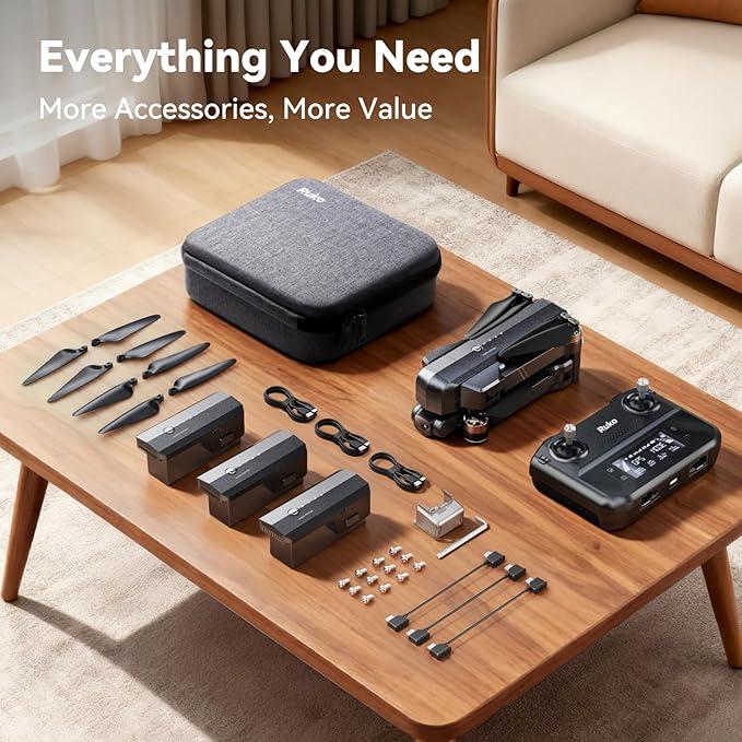 Ruko F11GIM2 Drones with Gimbal+EIS 4K Camera for Adults, 96 Min Long Flight Time 16404ft Long Range FPV, Auto Return Home with GPS, Level 6 Wind Resistance, Foldable Quadcopter