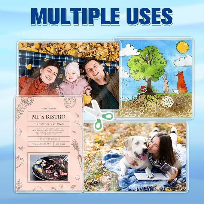 200 Pack 5mil 5“x7" Thermal Laminating Pouches Badge Laminate Pouches Clear Laminated Luggage Tags Printable Laminator Pouches for Business Permits Cards (200, 5.3"x7.3"-5mil)