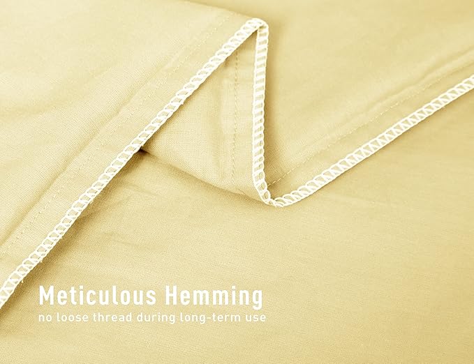 Sunflower Queen Pillowcases Set of 2, 100% Cotton Queen Size Pillow Cases 2, 20×30 inches Honeyed Straw, Soft and Breathable