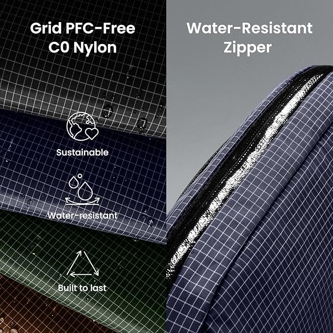 tomtoc Electronics Organizer Travel Case Performance, Water Resistant Bag Cable Tech Pouch Accessories, Carry Storage for Cord, Phone, Cables, Airpods, USB Flash Drive, Daily Items