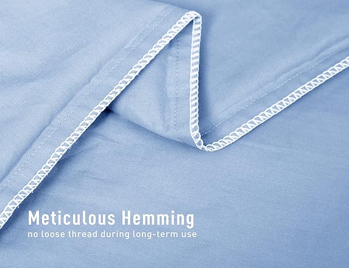 Sunflower Queen Pillowcases Set of 2, 100% Cotton Queen Size Pillow Cases 2, 20×30 inches Placid Blue, Soft and Breathable