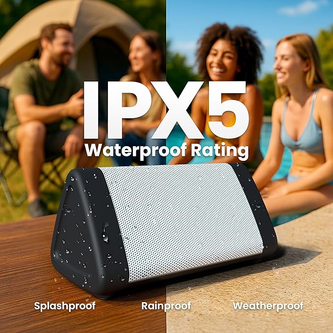 Oontz Upgraded Angle 3 Portable Bluetooth Speaker 5.0, 2 Pack - 10W Sound, 14-Hr Battery, 100ft Wireless Range, IPX5 Water-Resistant, Budget-Friendly Small Speaker for Travel, Outdoor, Home (White)