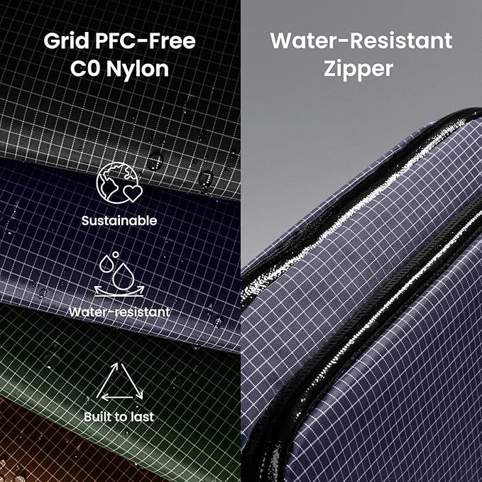 tomtoc Electronic Organizer Travel Case Performance, Water Resistant Dual Compartment Cable Organization Storage Bag for Charger, Cord, Phone, Hard Drive, Power Bank, Accessories Travel Essentials