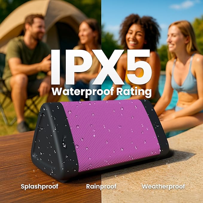 Oontz Upgraded Angle 3 Portable Bluetooth Speaker 5.0, 2 Pack - 10W Sound, 14-Hr Battery, 100ft Wireless Range, IPX5 Water-Resistant, Budget-Friendly Small Speaker for Travel, Outdoor or Home (Pink)