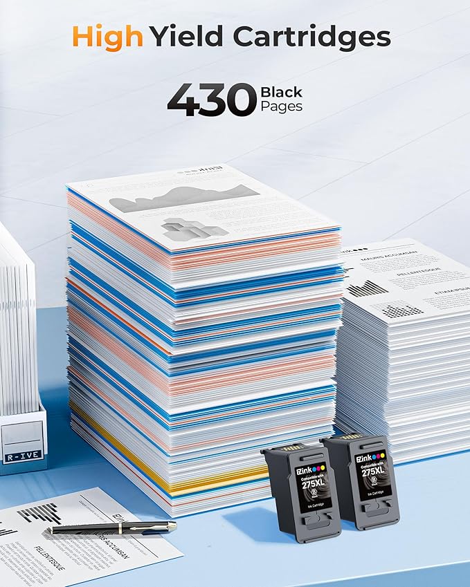 275XL PG275 Black Ink Cartridges Replacement for Canon Ink 275 for 275XL Ink Cartridges for Canon Printers PIXMA TS3520 TS3522 TS3720 TS3722 TR4720 TR4722 TR4723 (2 Black)