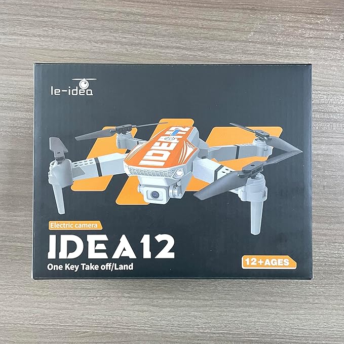 LE-IDEA Mini Drone with Camera 1080P, IDEA12 FPV Foldable Drone for Adults, 270° Obstacle Avoidance, One-Key Take Off/Landing, Headless Mode, 3 Speed Adjustment, RC Quadcopter for Beginners (Orange)