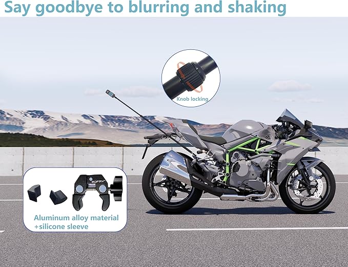 360 Motorcycle Mount Kit, Universal Adjustable 360 Camera Mount for Motorcycle Handle, Compatible with Insta360 X4 X5 Accessories, Bike Mount for GoPro Camera