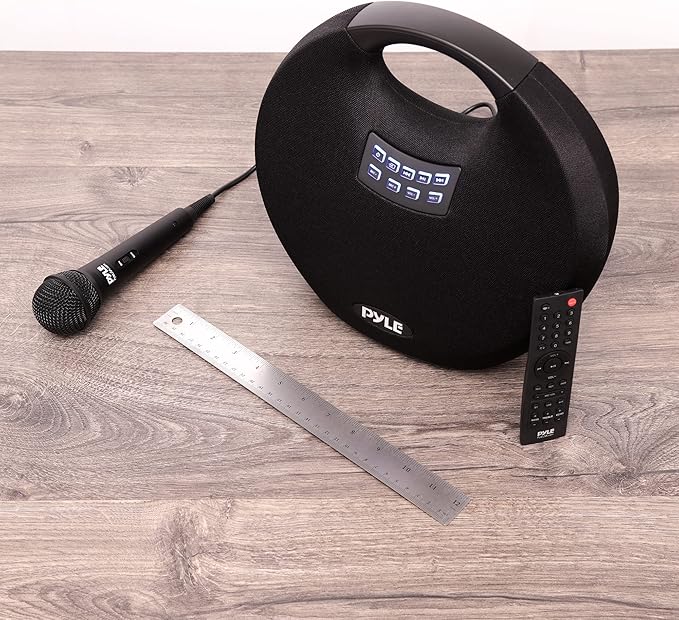 Pyle Wireless Portable Bluetooth Speaker, with Built in Rechargeable Battery, Wired Microphone, Clear Surround Sound, Mini IPX4 Waterproof Speaker for Indoor and Outdoor Activities