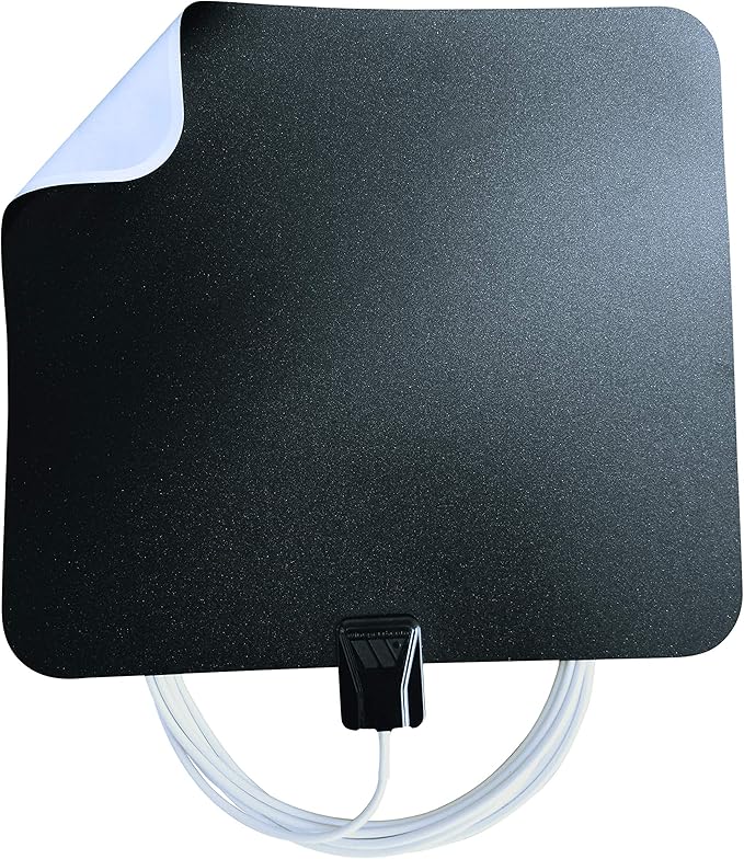 Winegard FL5500A FlatWave Amped Digital HD Indoor TV Antenna – Amplified, 4K & ATSC 3.0 Ready, High-VHF/UHF, 60 Mile Range, Dual Color, 6 ft Cable